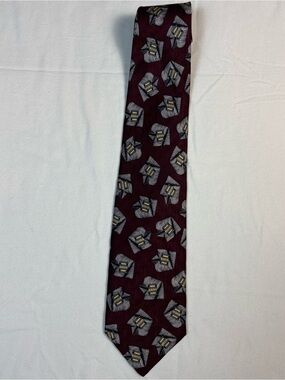Vintage Talbott Studio Silk Neck Tie Nordstrom Burgundy Abstract Pattern 4”